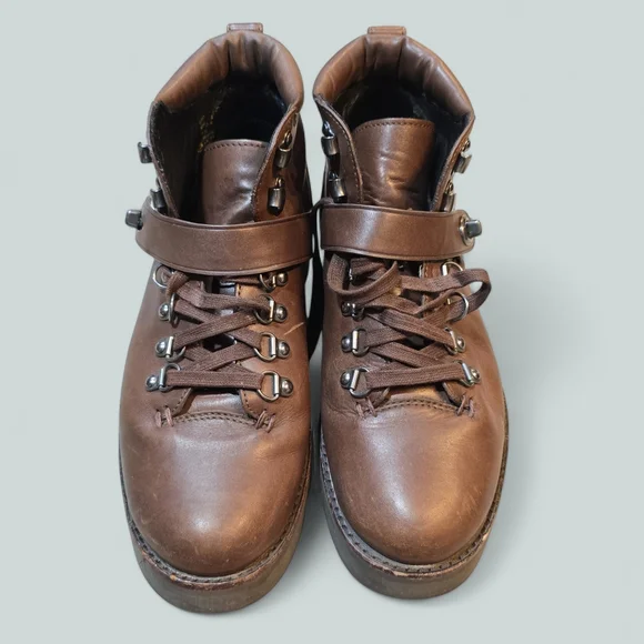 COACH -G1117 -TOMPKINS Hiker Shearling/ Trekking Boots - Dark Brown Size 8D mens - Picture 2 of 7